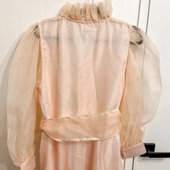 Sue Sartor Athenee softest blush silk organza midi dress size large - Picture 10 of 13